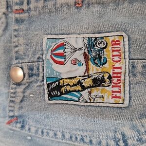 90’s Rare Vintage Flight Club denim overalls Sz large 34x33